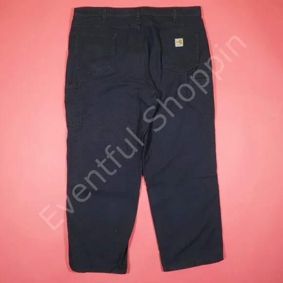 Carhartt Pants Mens 42 Blue Flame Resistant Cargo Cat 2 Canvas - Picture 3 of 6